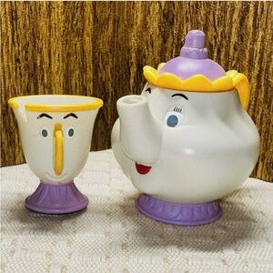 NIB Vtg Disney’s Beauty & the Beast McDonalds Happy Meal Toy 6-Mrs. Potts & Chip